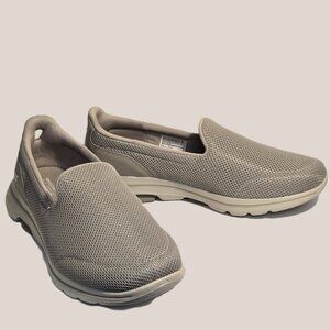 Skechers Go Walk 5 Taupe Walking Slip-On Shoes Sneakers